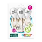 100% FSC-Certified NRL Balloons Just married + Mr&Mrs + Chic dots Black