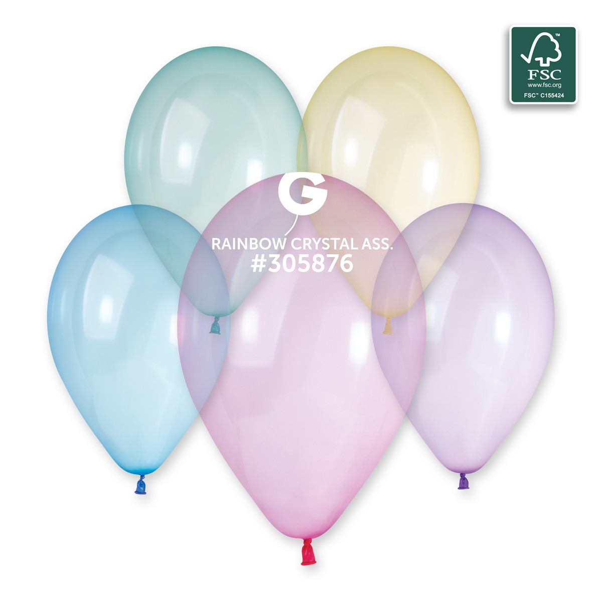 100% FSC-Certified NRL Balloons Rainbow Crystal Assortment