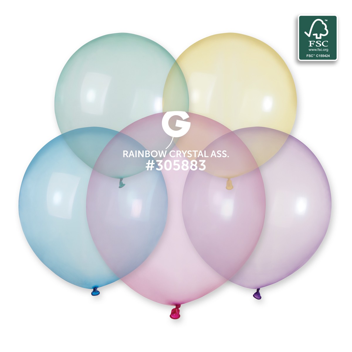 100% FSC-Certified NRL Balloons Rainbow Crystal Assortment