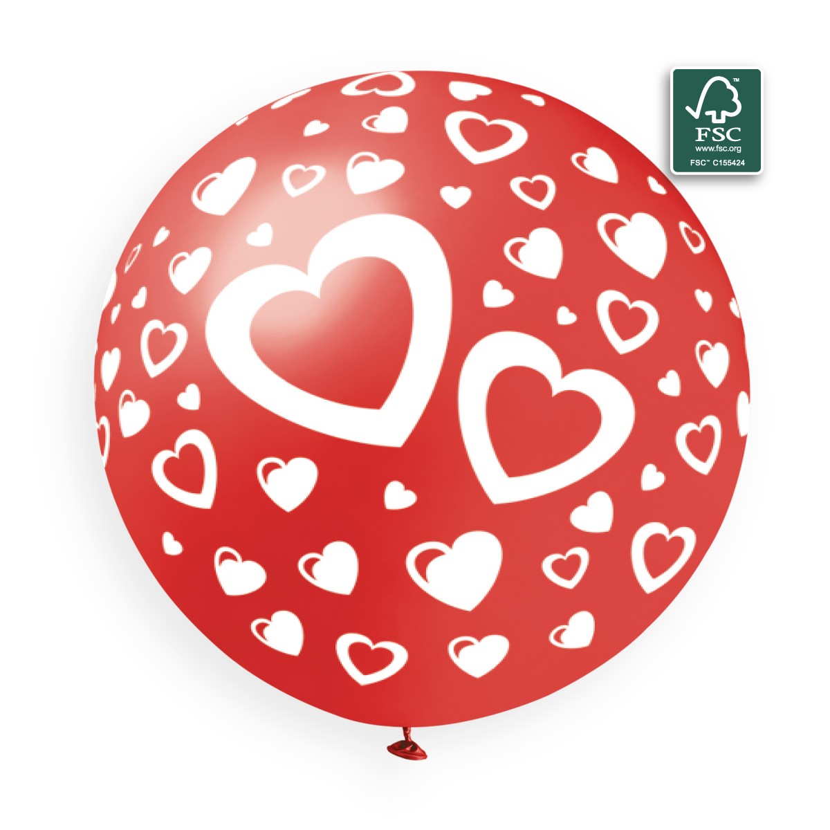 100% FSC-Certified NRL Balloons Double Hearts
