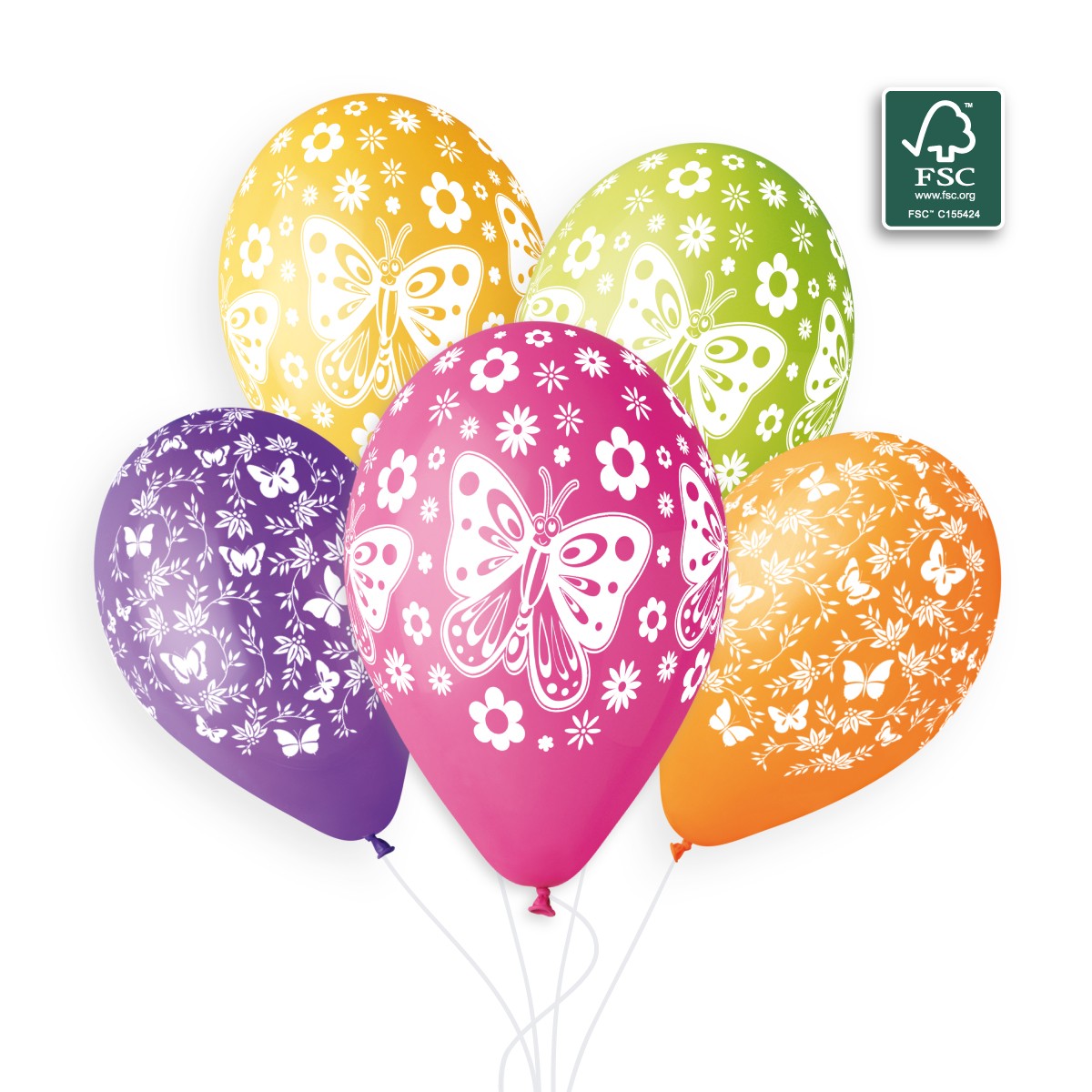 100% FSC-Certified NRL Balloons Butterfly & Leaves