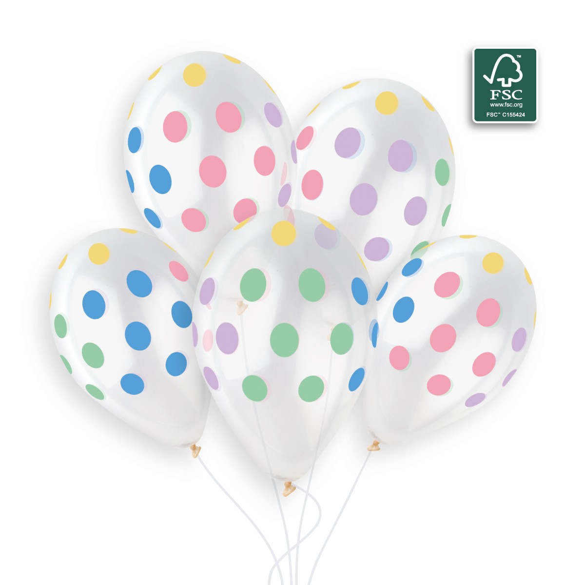 100% FSC-Certified NRL Balloons Polka Dots Multicolour
