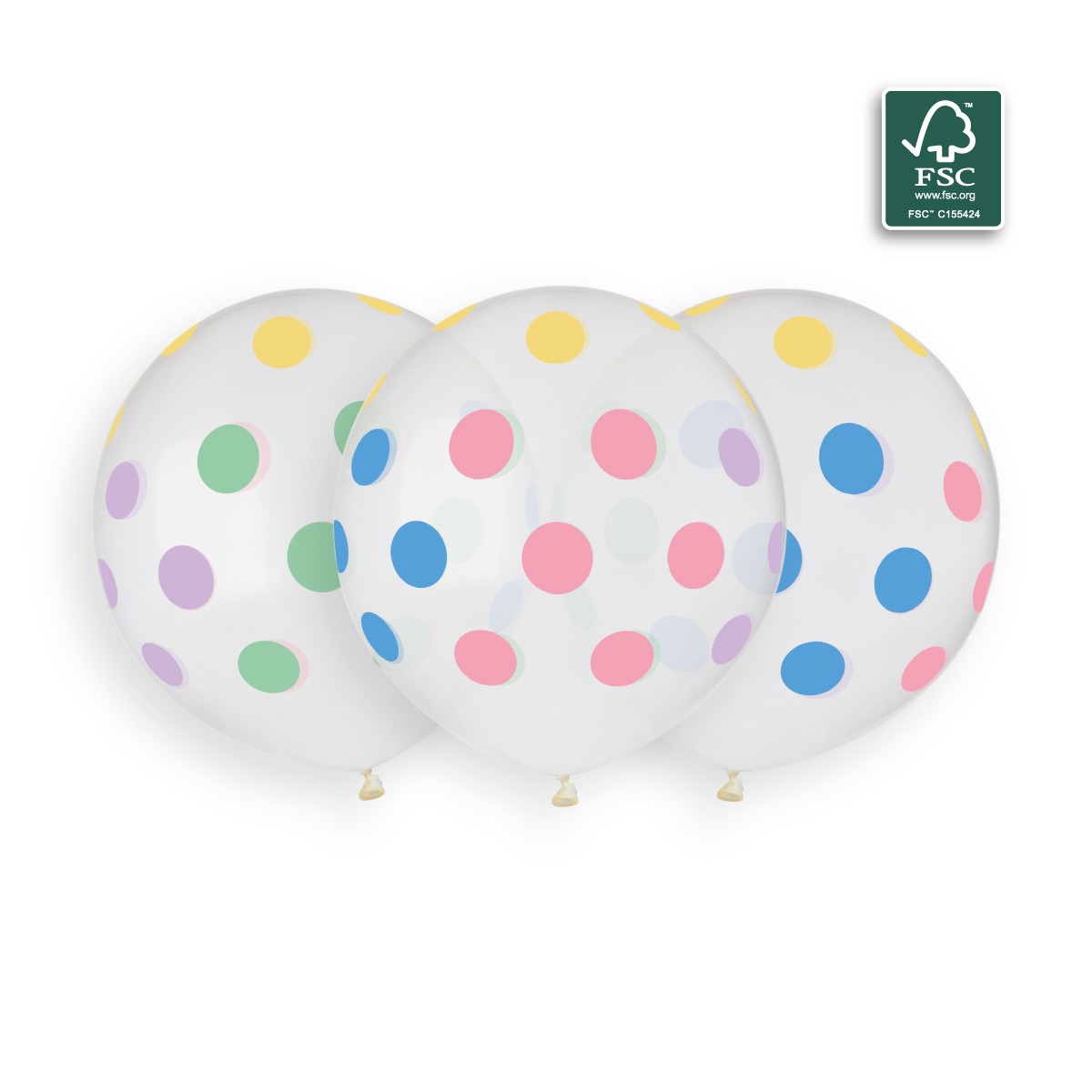 100% FSC-Certified NRL Balloons Polka Dots Multicolour