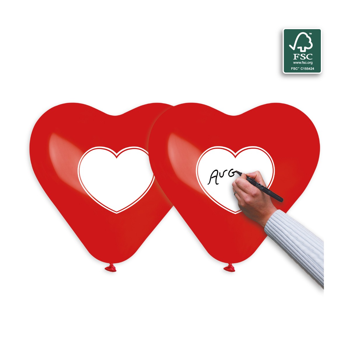 100% FSC-Certified NRL Balloons Write on me hearts