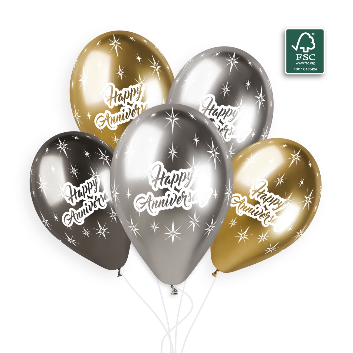 100% FSC-Certified NRL Balloons Happy Anniversary Shiny