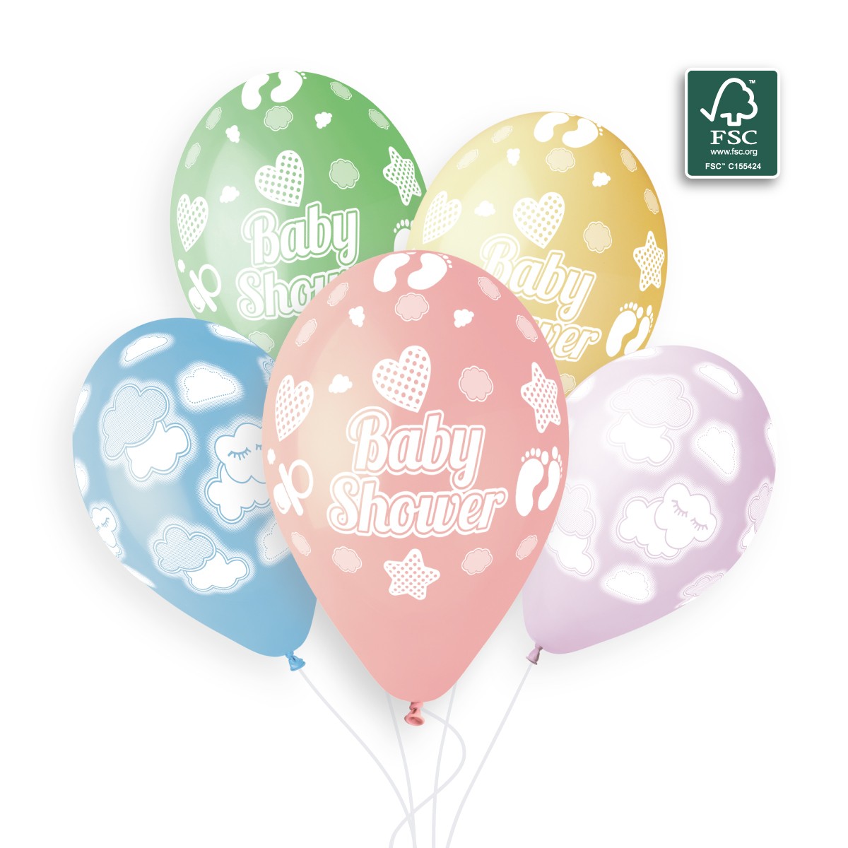 100% FSC-Certified NRL Balloons Baby shower & Baby Clouds