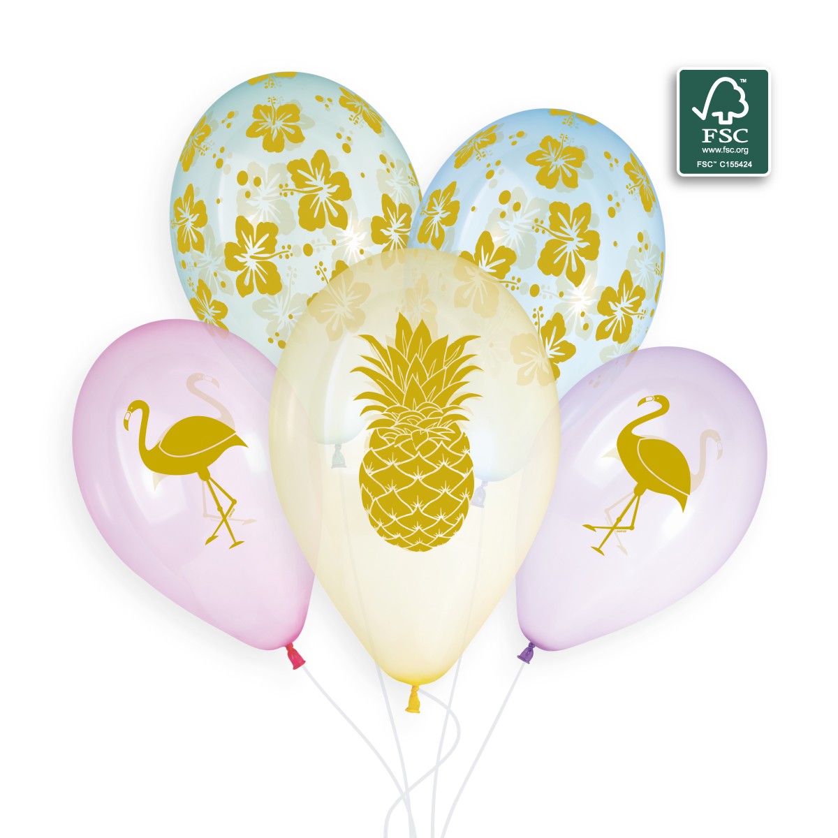 100% FSC-Certified NRL Balloons Tropical Gold Mix