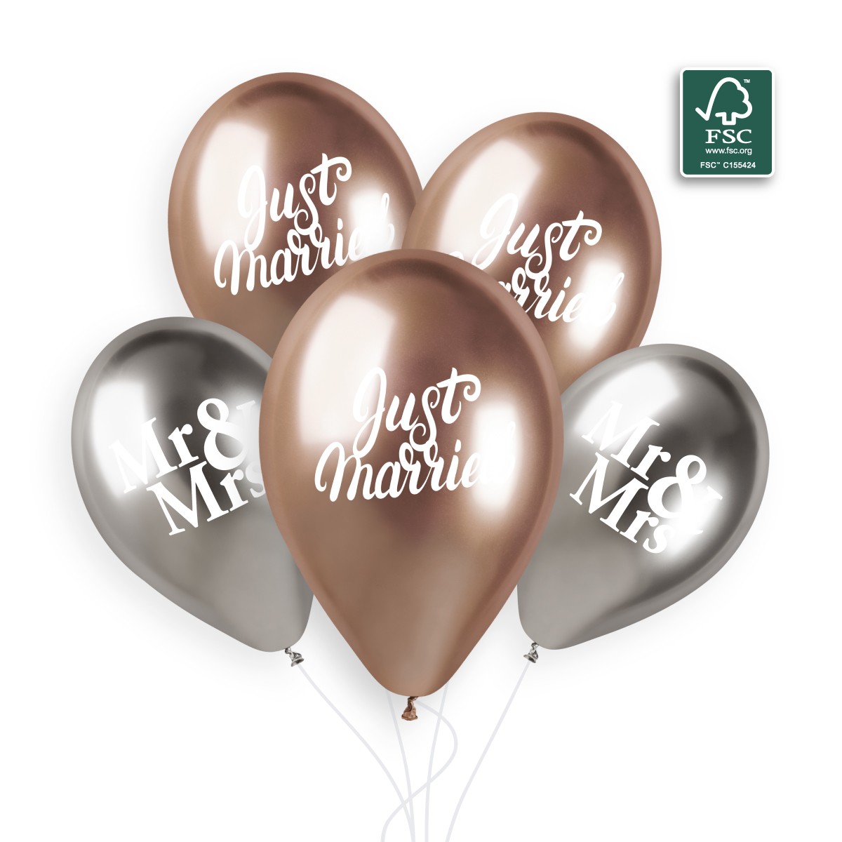 100% FSC-Certified NRL Balloons Just married + Mr&Mrs