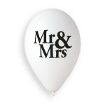 100% FSC-Certified NRL Balloons Just married + Mr&Mrs + Chic dots Black