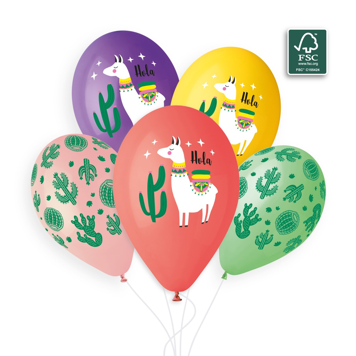 100% FSC-Certified NRL Balloons Hola lama & Prickly cactus