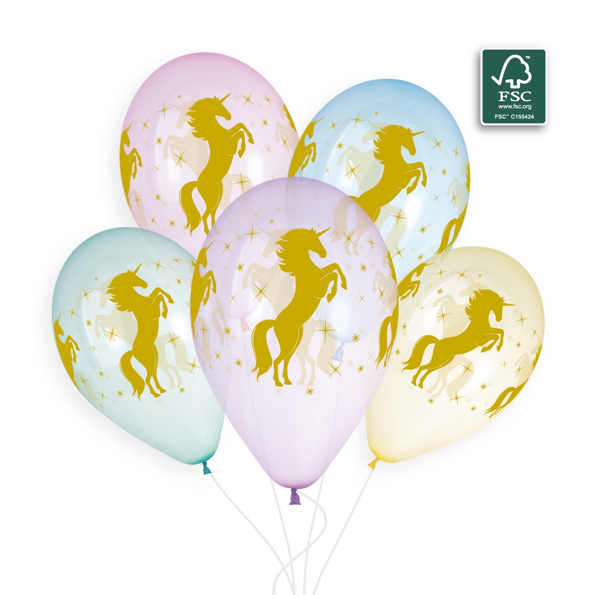 100% FSC-Certified NRL Balloons Golden Unicorn