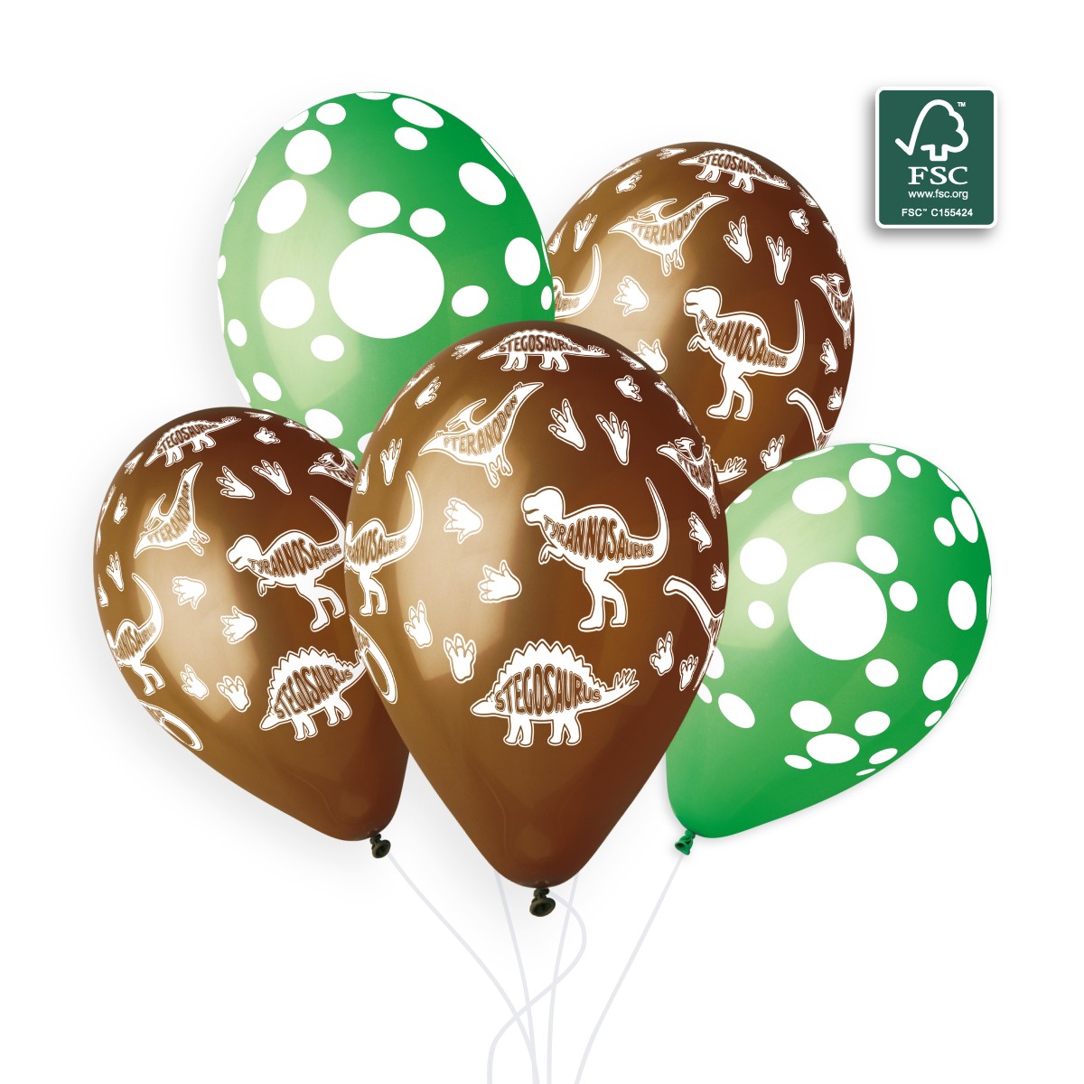 100% FSC-Certified NRL Balloons Dino track's & Dino dots