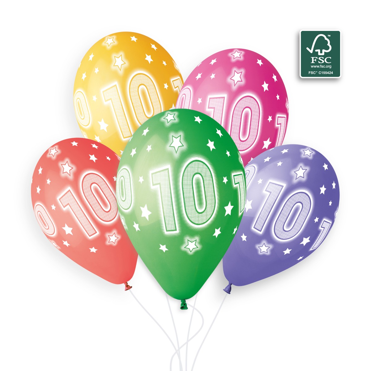 100% FSC-Certified NRL Balloons Cosmic Stars 10
