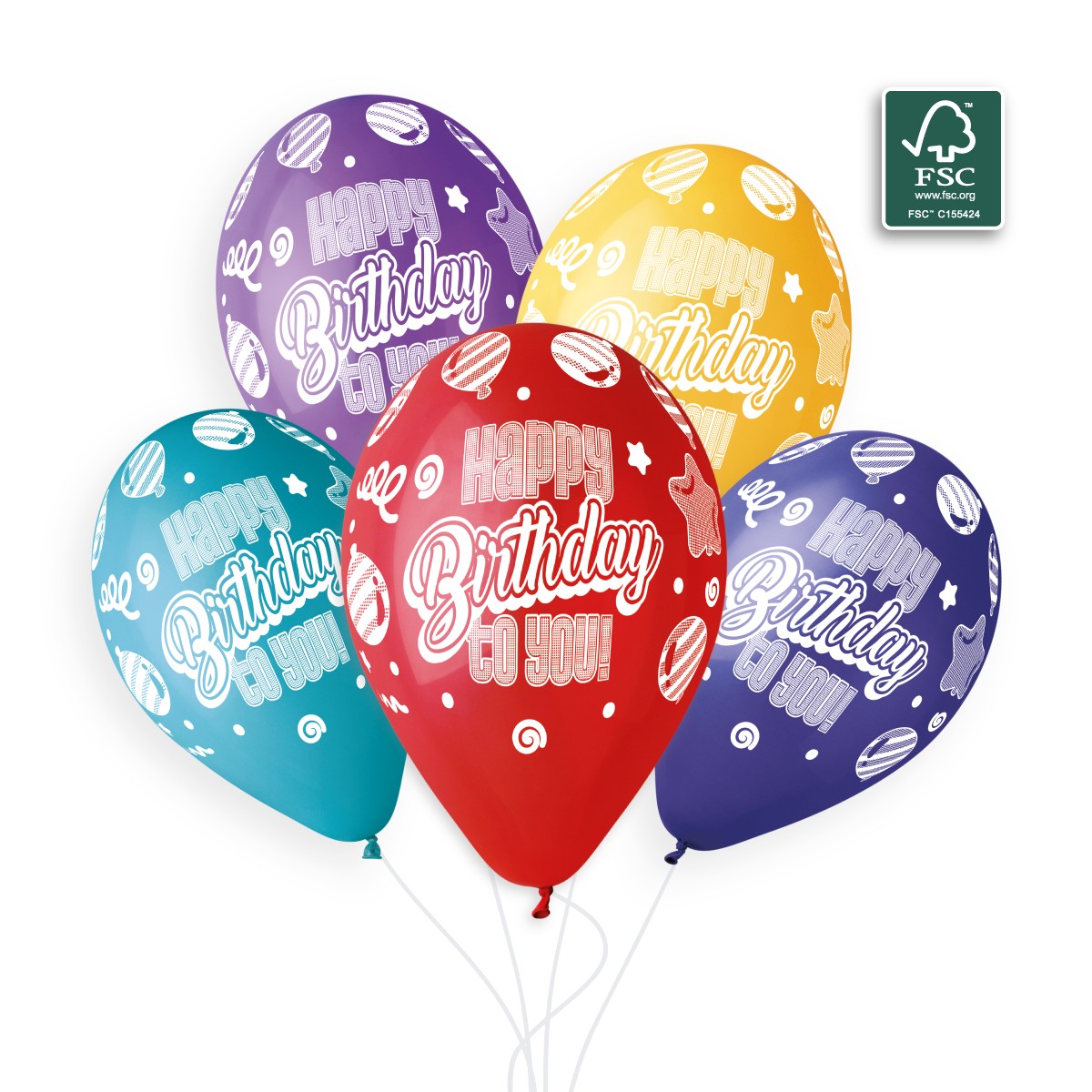 100% FSC-Certified NRL Balloons Happy Birthday Balloons