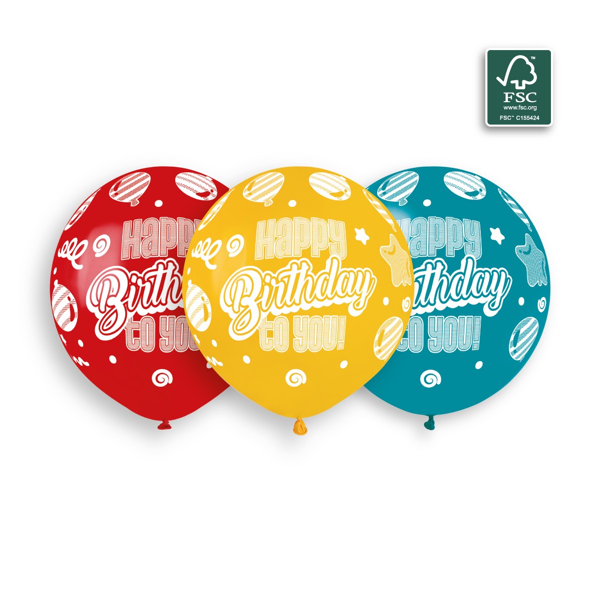 100% FSC-Certified NRL Balloons Happy Birthday Balloons