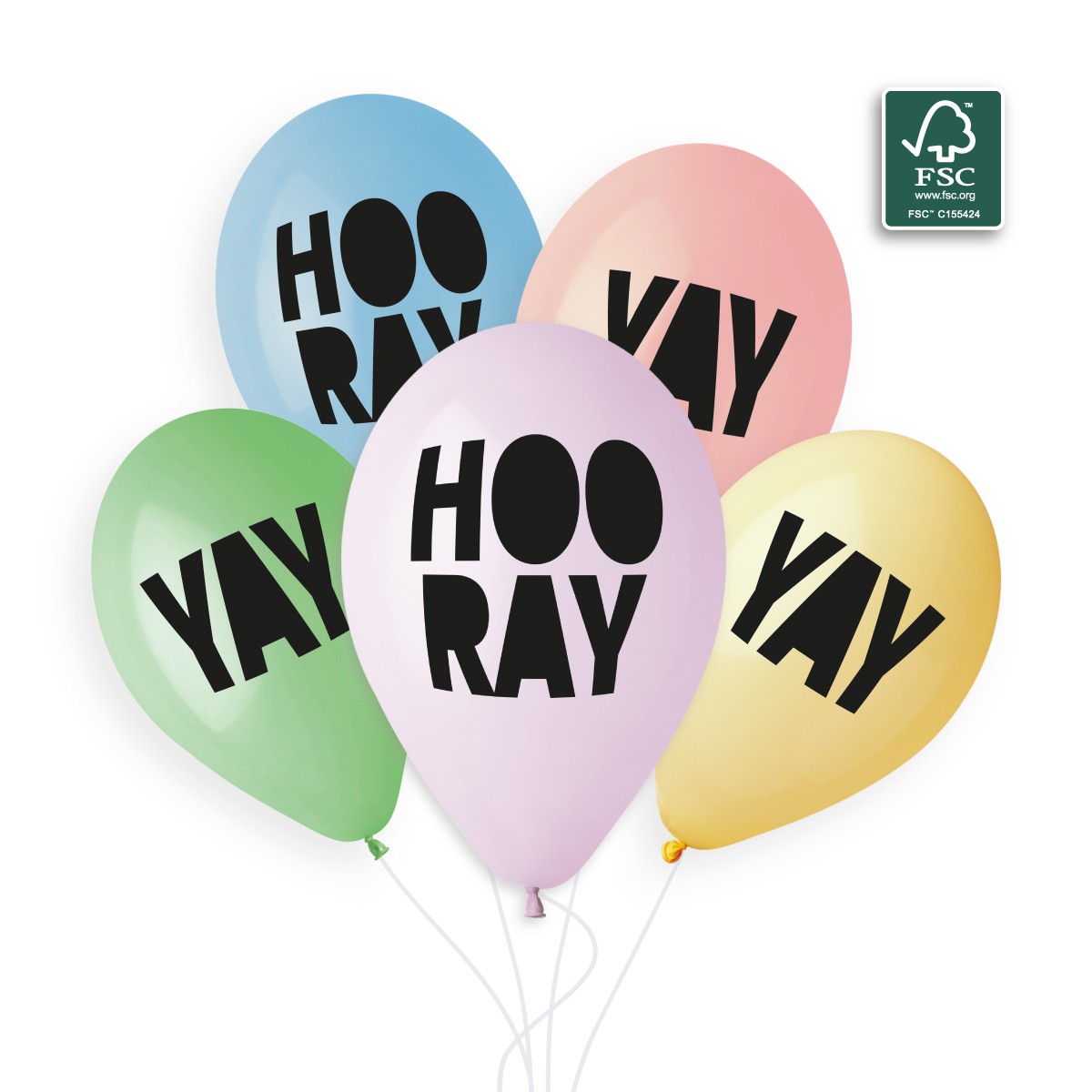 100% FSC-Certified NRL Balloons Yay & Hooray