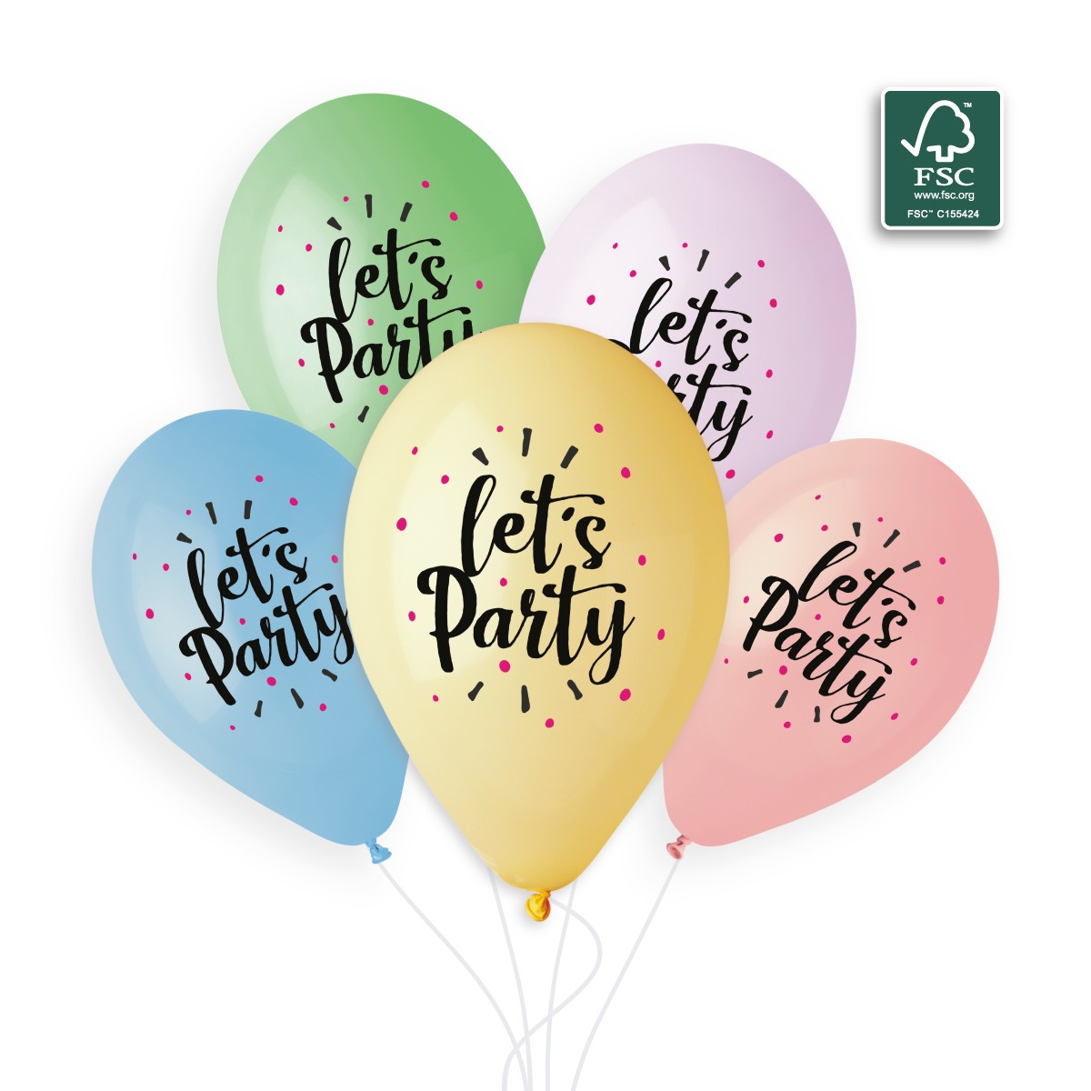 100% FSC-Certified NRL Balloons Black & Magenta Let's Party