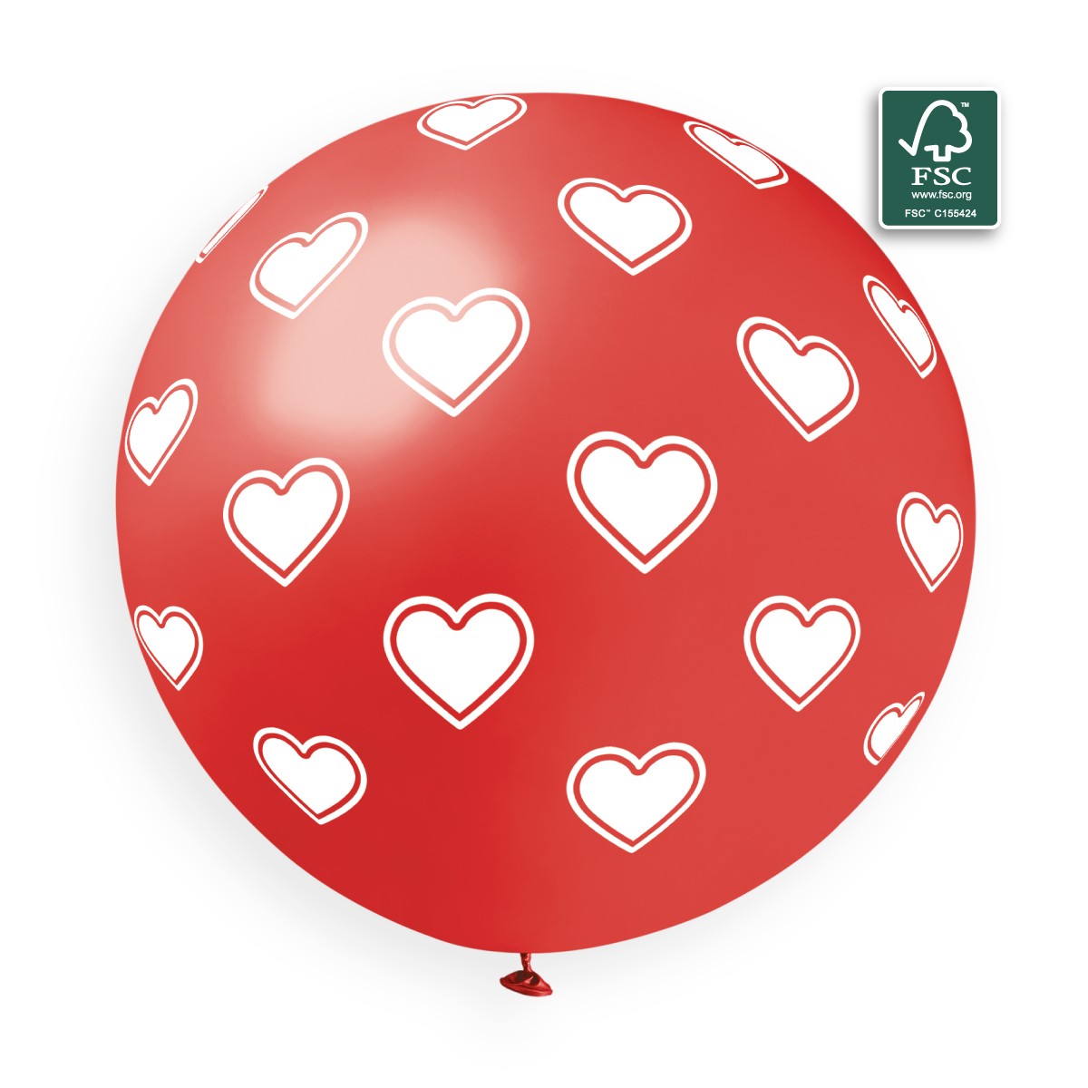 100% FSC-Certified NRL Balloons White Hearts