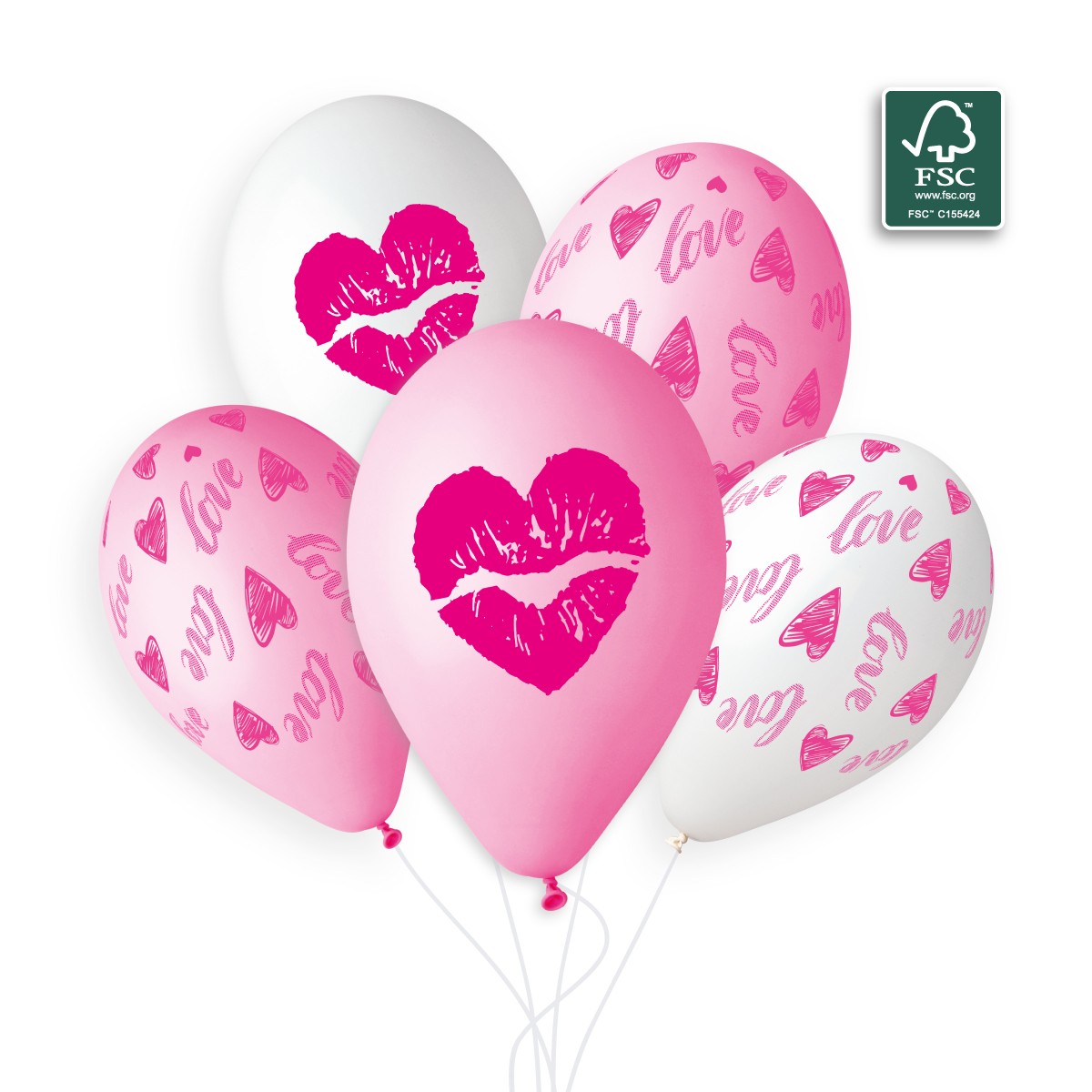 100% FSC-Certified NRL Balloons Love & Lipstick Heart