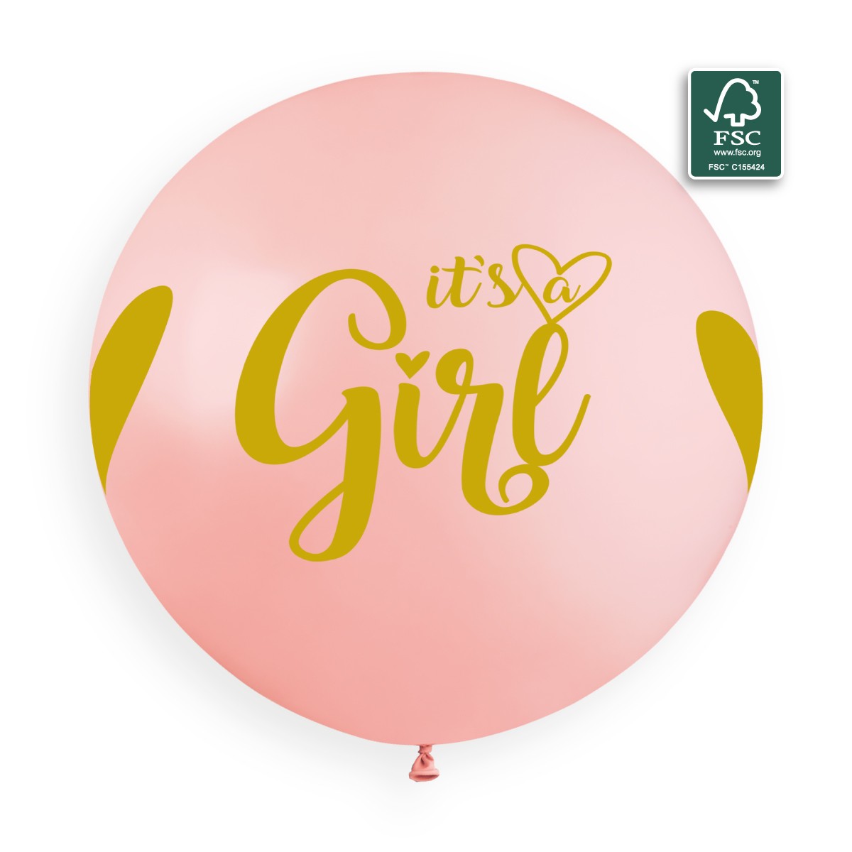 100% FSC-Certified NRL Balloons It's a girl gold