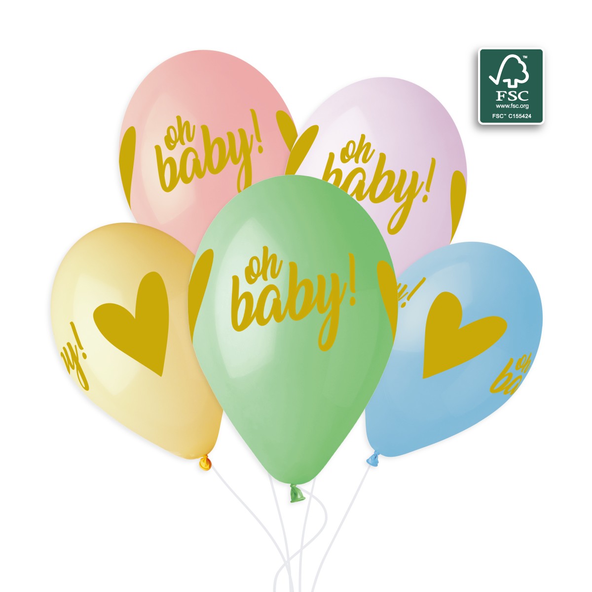 100% FSC-Certified NRL Balloons Oh Baby! Gold