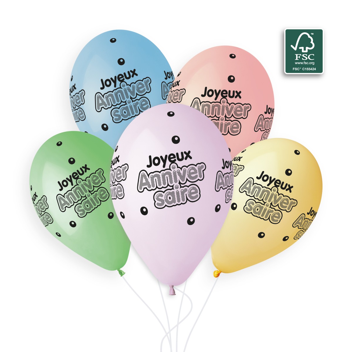 100% FSC-Certified NRL Balloons Joyeux Anniversaire