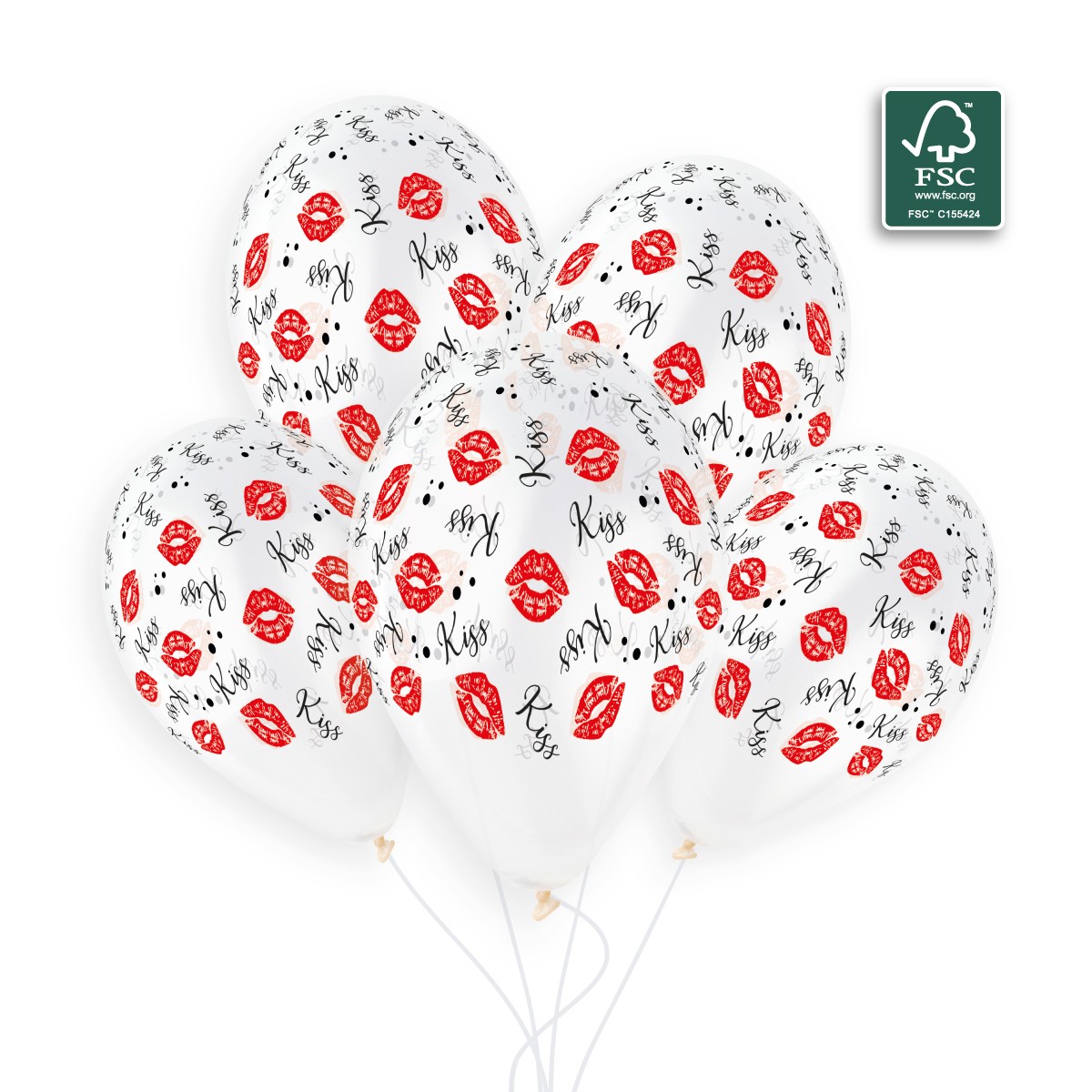 100% FSC-Certified NRL Balloons Lipstick & Kiss
