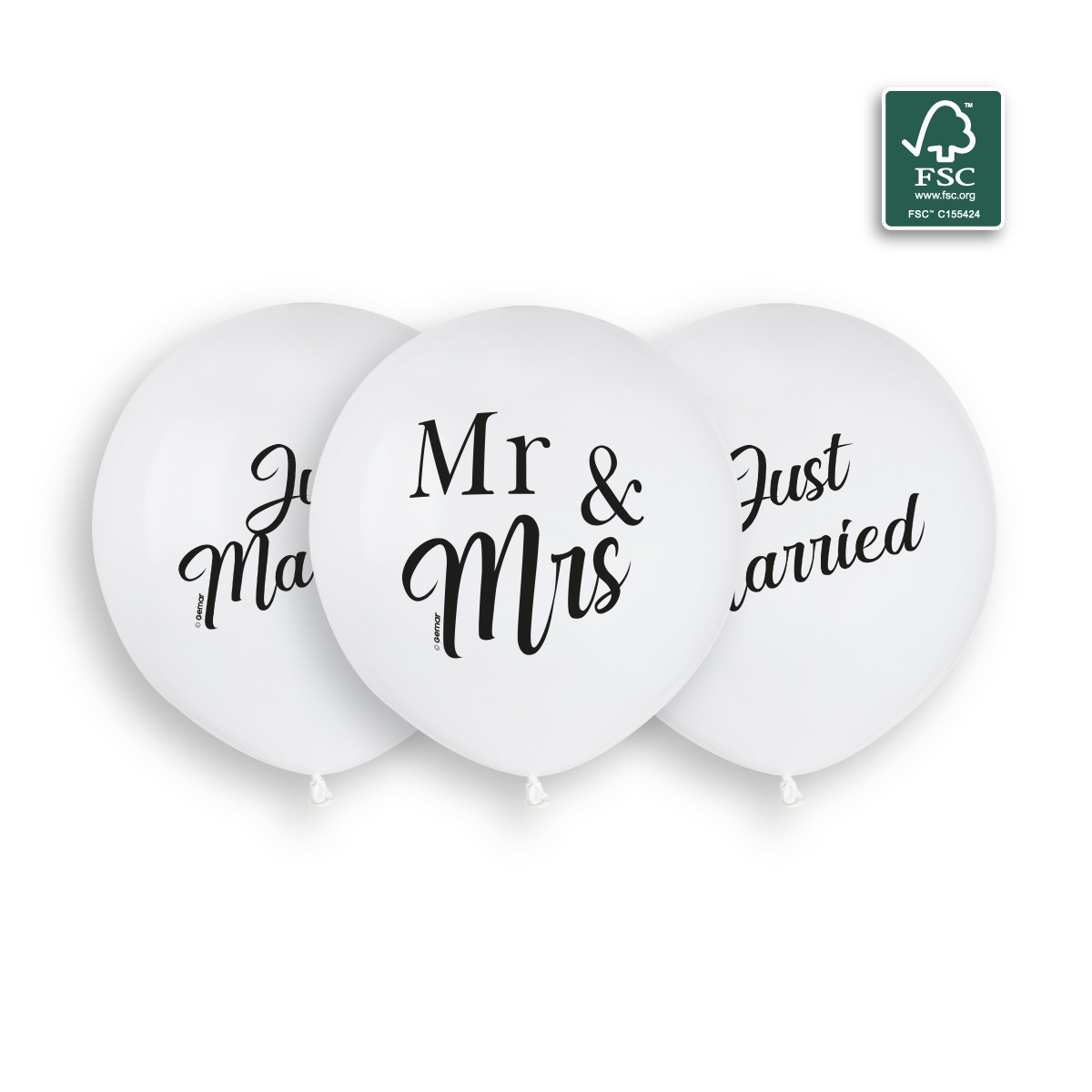 100% FSC-Certified NRL Balloons Just married + Mr&Mrs
