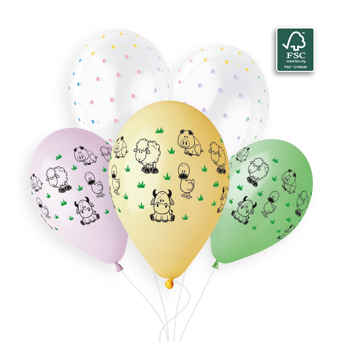 100% FSC-Certified NRL Balloons Once upon a Farm & Chic dots Multicolour