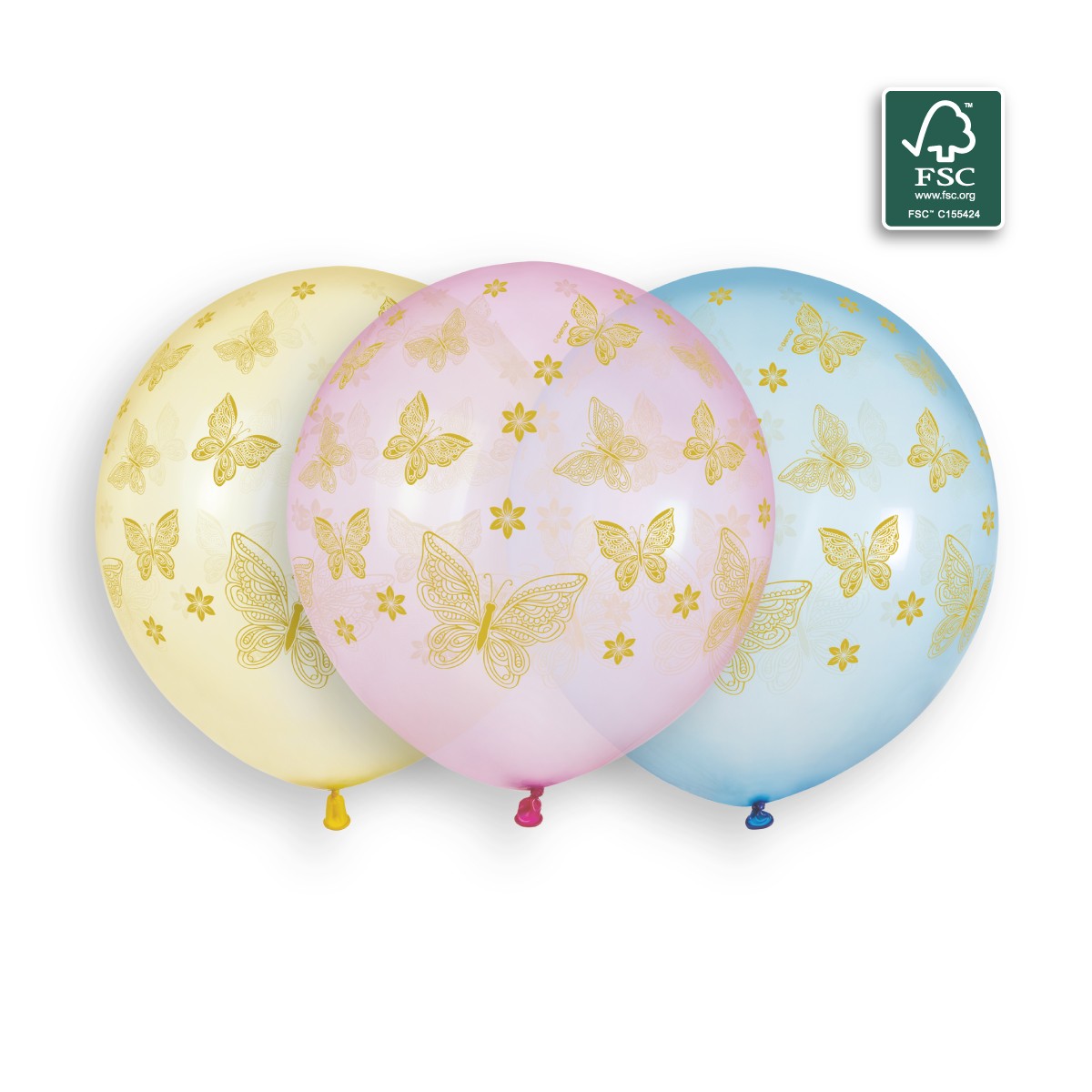 100% FSC-Certified NRL Balloons Golden Butterflies