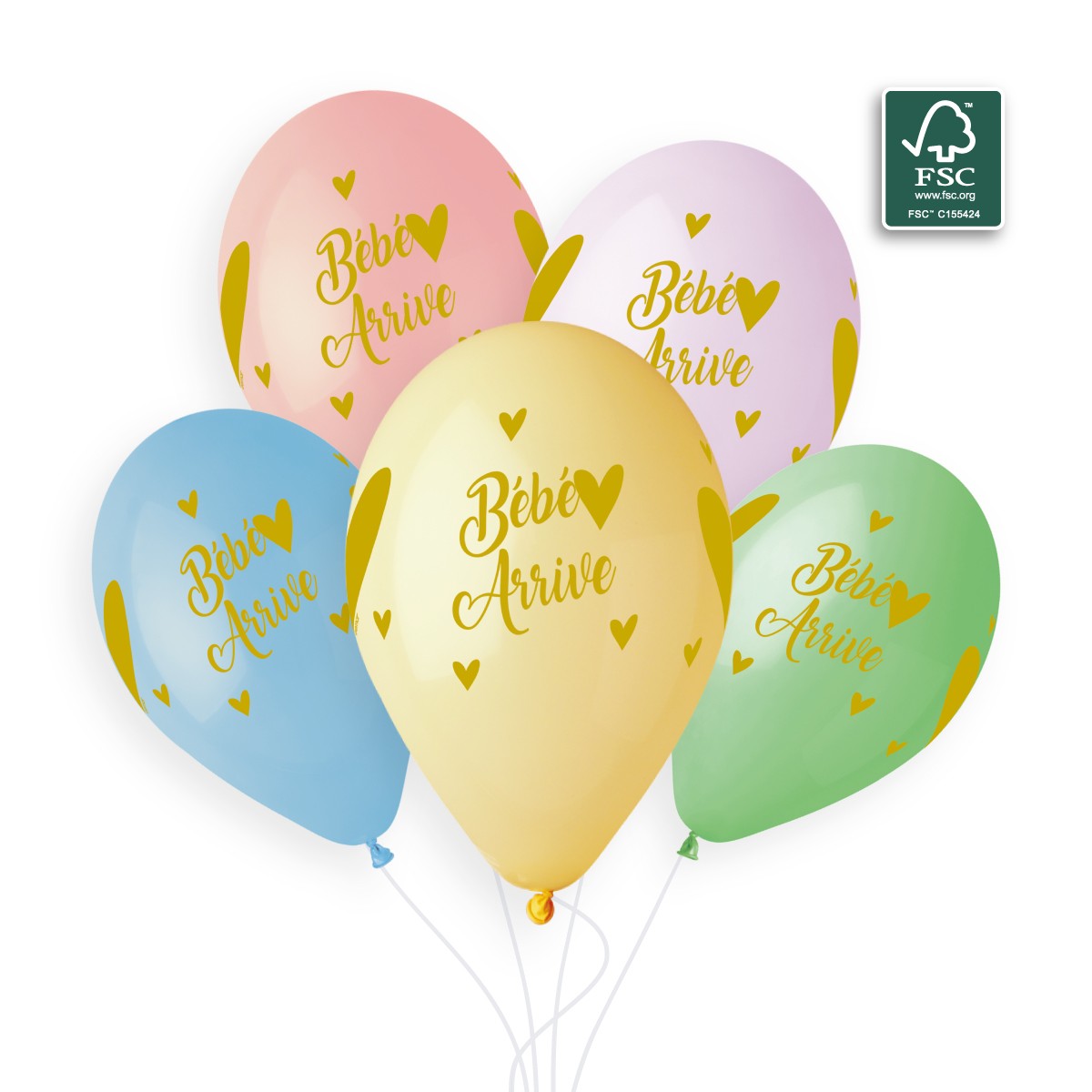 100% FSC-Certified NRL Balloons Bébé arrive or