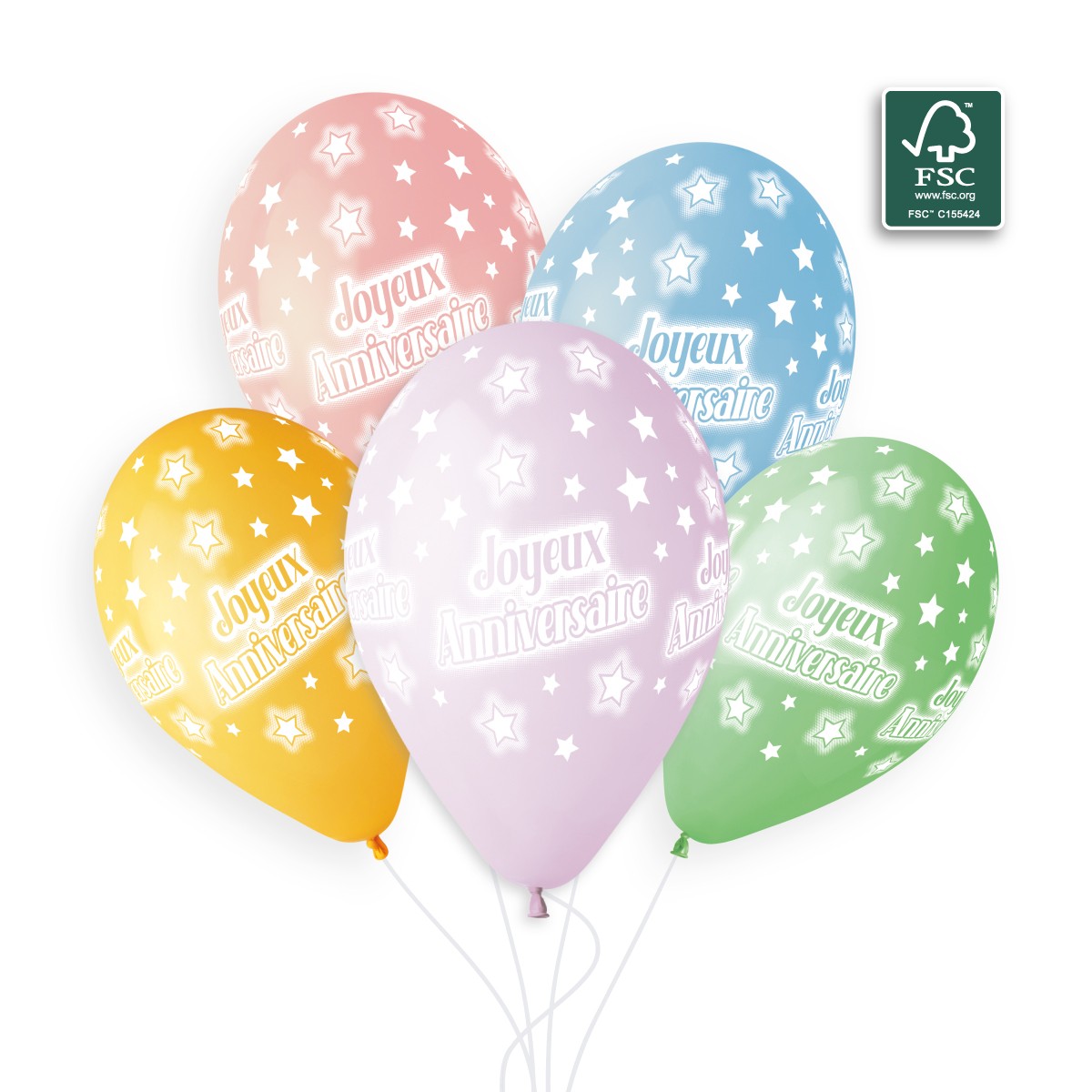 100% FSC-Certified NRL Balloons Joyeux Anniversaire