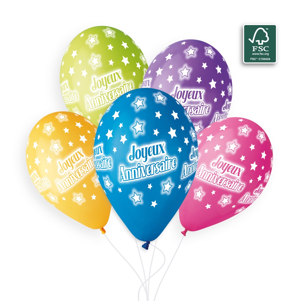 100% FSC-Certified NRL Balloons Joyeux Anniversaire