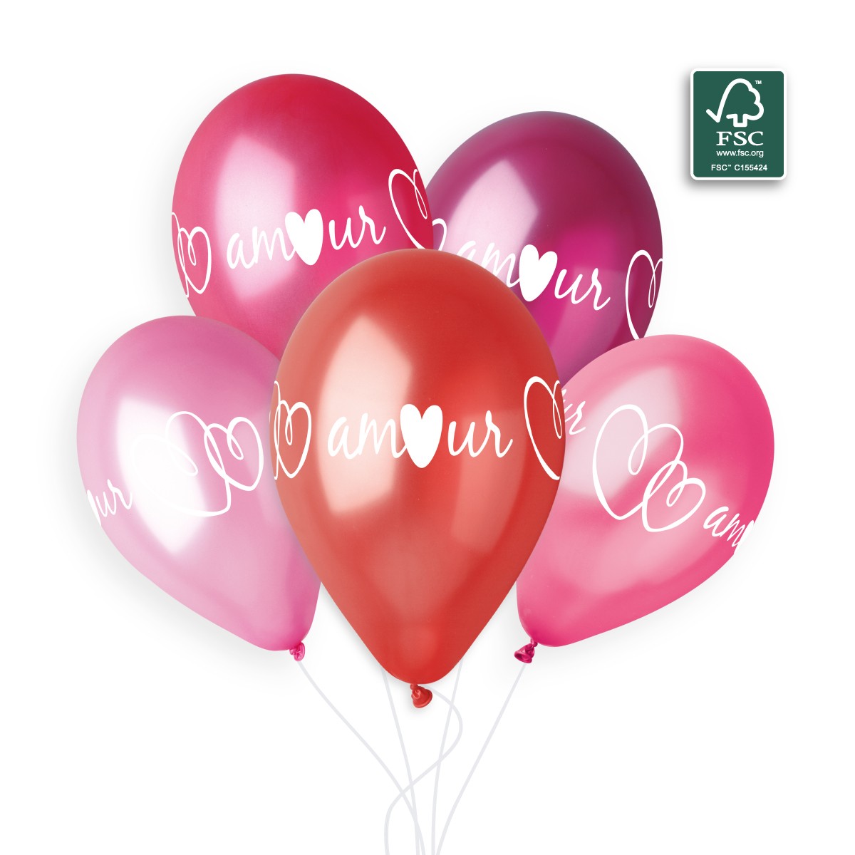 100% FSC-Certified NRL Balloons White Amour & Coeur