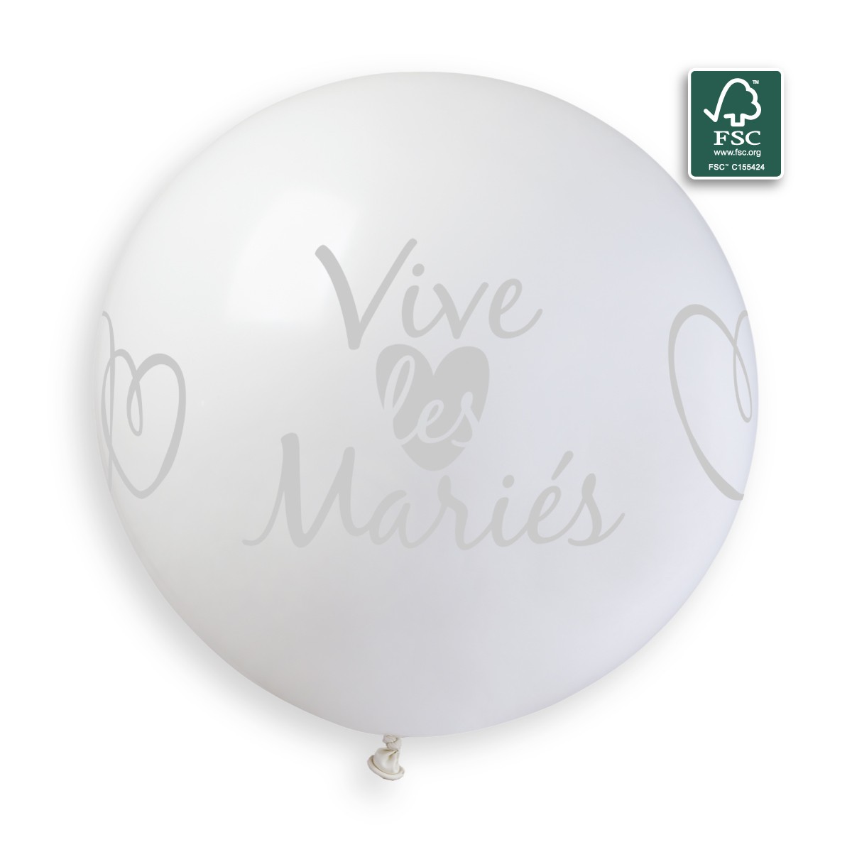 100% FSC-Certified NRL Balloons Silver Vive Les Mariés