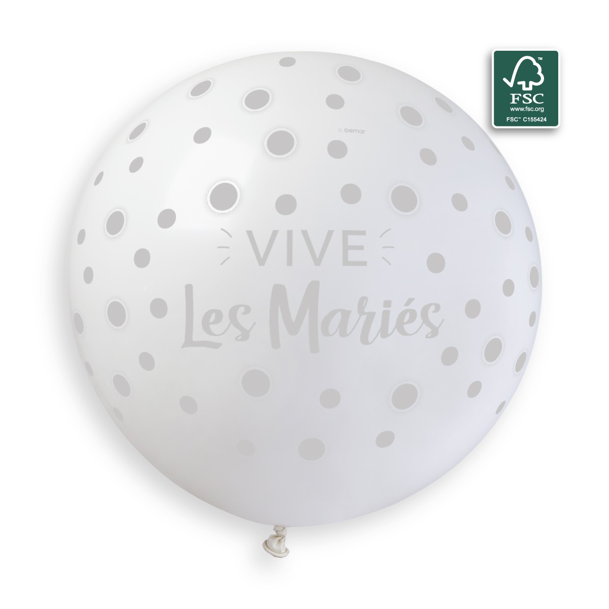 100% FSC-Certified NRL Balloons Silver Vive Les Mariés