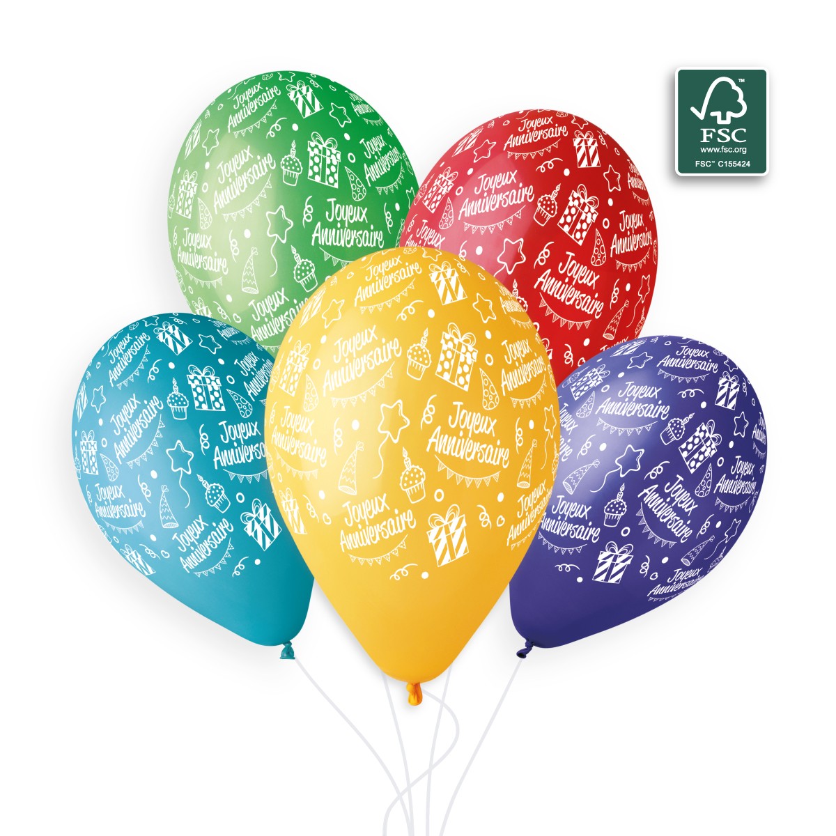 100% FSC-Certified NRL Balloons Joyeux Anniversaire