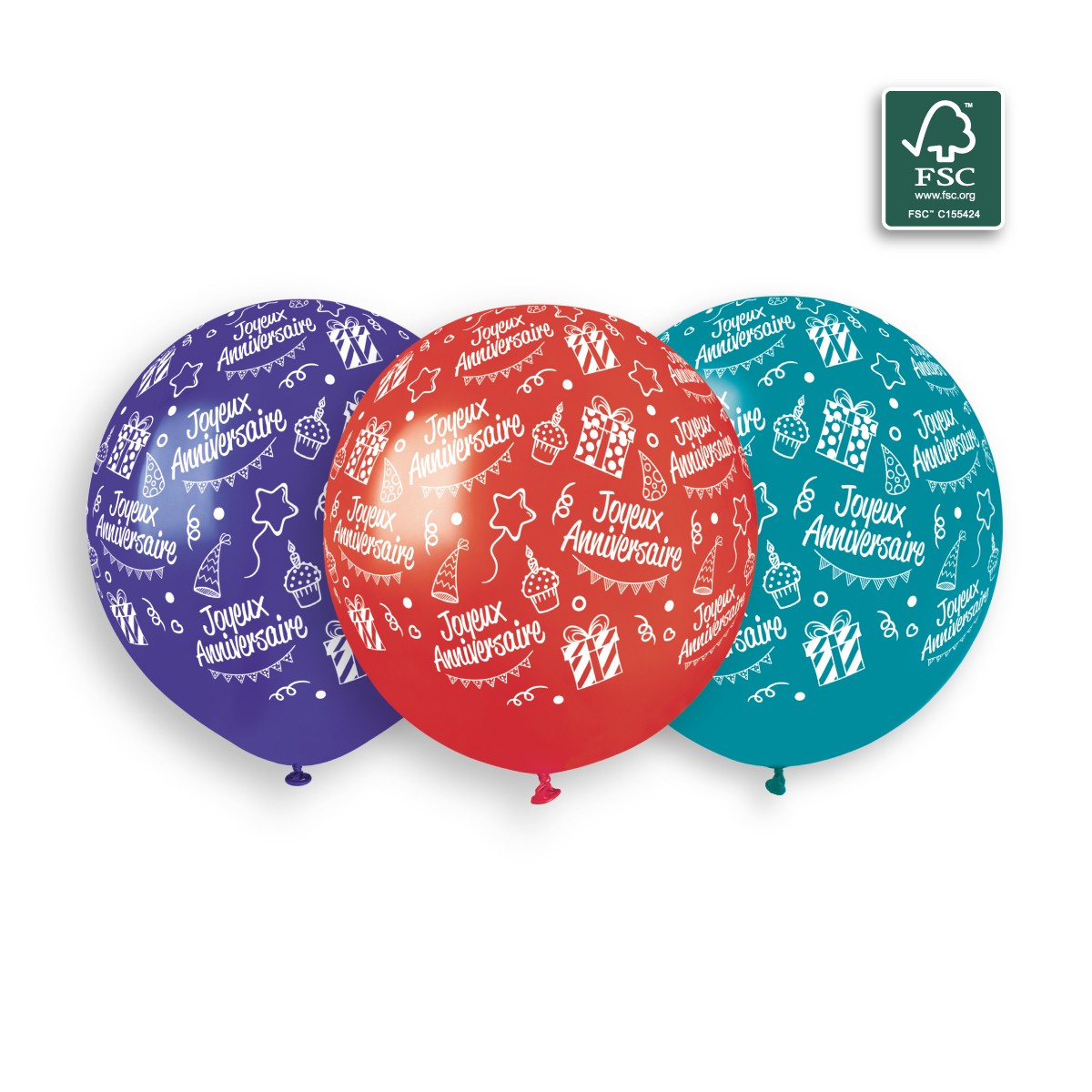 100% FSC-Certified NRL Balloons Joyeux Anniversaire