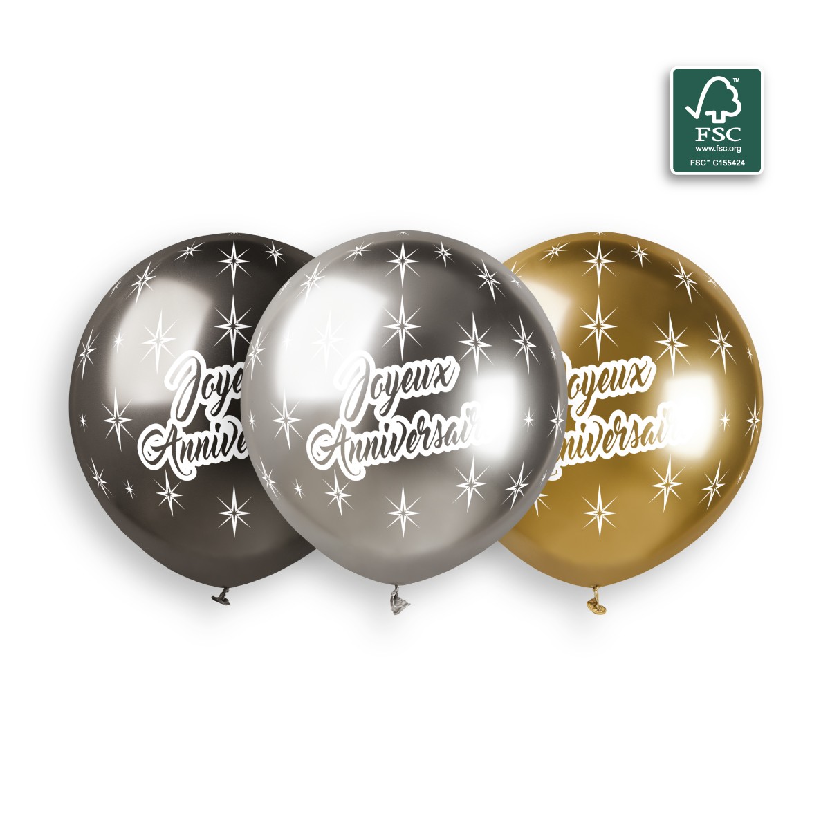 100% FSC-Certified NRL Balloons Joyeux Anniversaire Shiny