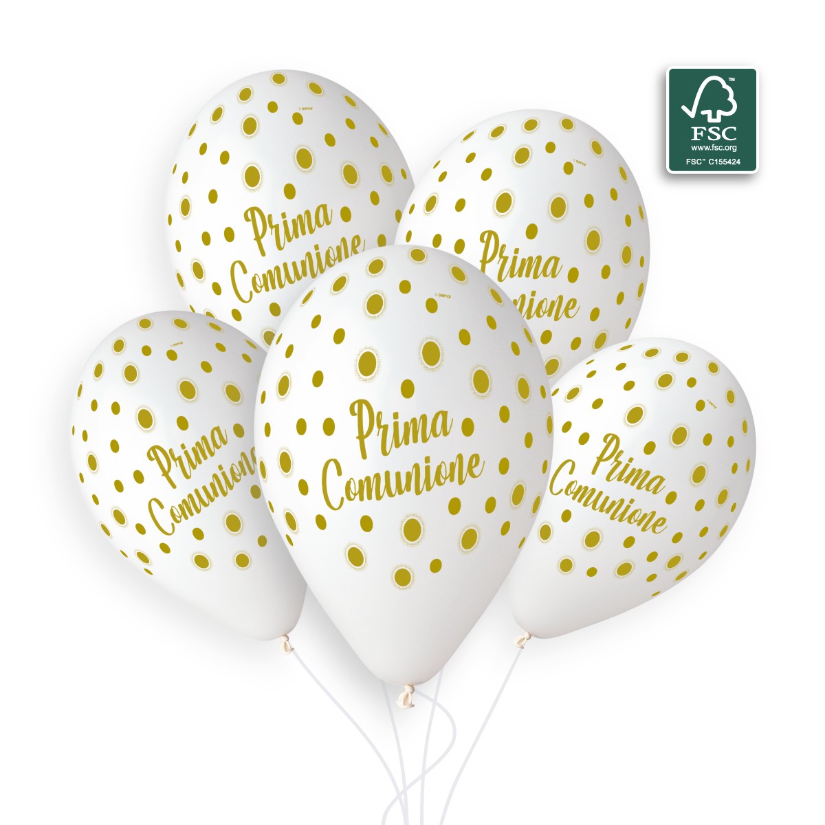 100% FSC-Certified NRL Balloons Prima Comunione Gold
