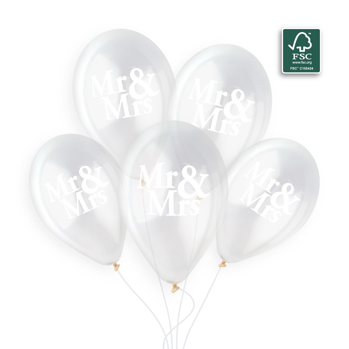 100% FSC-Certified NRL Balloons Mr & Mrs