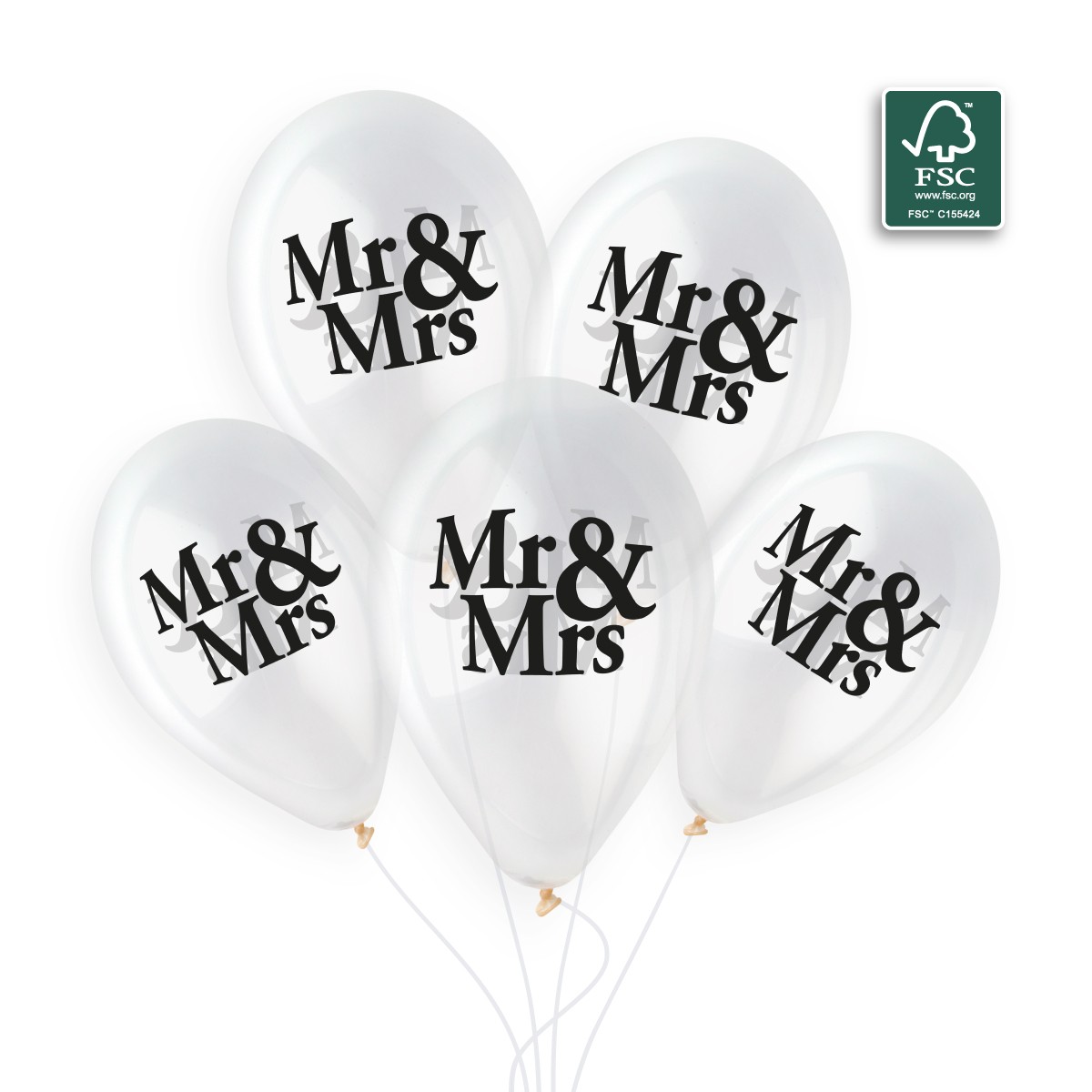 100% FSC-Certified NRL Balloons Mr & Mrs