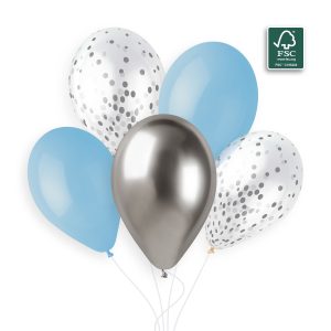 100% FSC-Certified NRL Balloons Assorted for Men Silver Confetti