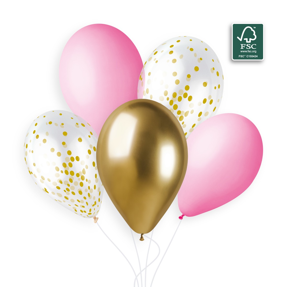 100% FSC-Certified NRL Balloons Assorted for Women Gold Confetti
