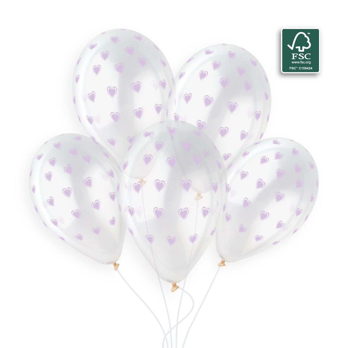 100% FSC-Certified NRL Lavender Confetti Hearts