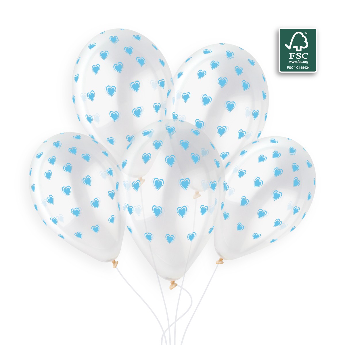 100% FSC-Certified NRL Light Blue Confetti Hearts