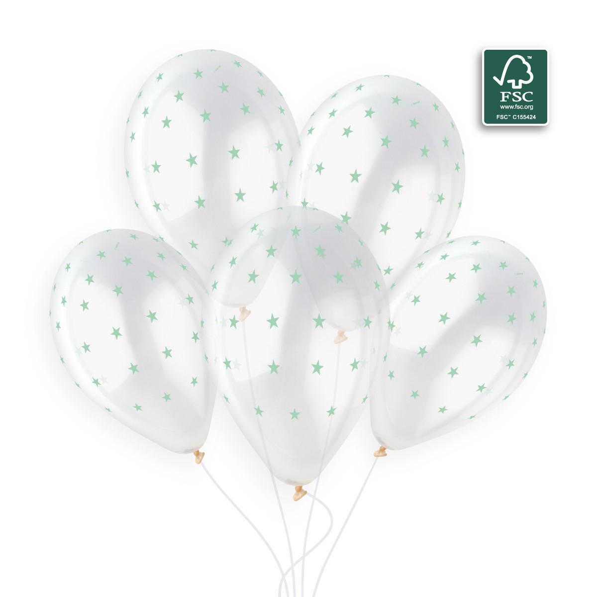 100% FSC-Certified NRL Mint Green Confetti Stars